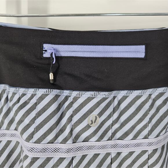 Lululemon Run Classic Stripe Polar Haze Black Pace Setter Skirt 2 - Picture 6 of 11